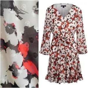INC International Concepts Belted Floral-Print Fit & Flare Dress sz 6 NWT